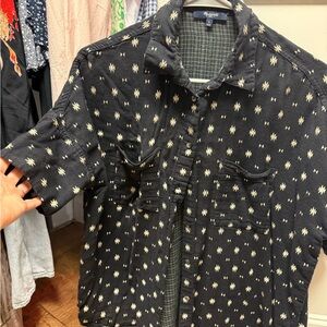 Madewell Shirt  - Black with Cream Pattern